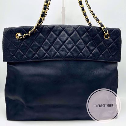 Picture of Chanel XL Quilted Chain Blue Black
