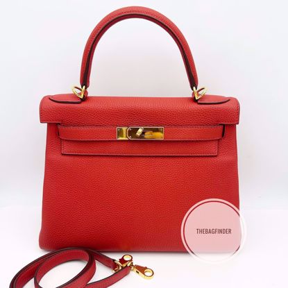 Picture of Hermes Kelly 28 Rouge De Couer Togo