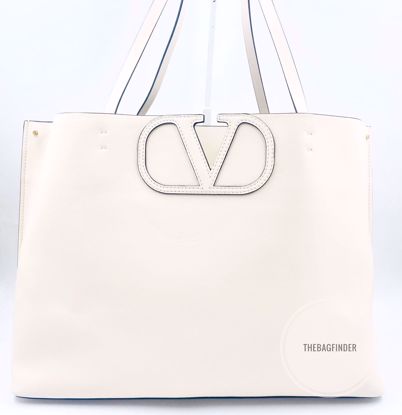 Picture of Valentino V Logo White Shoulder Bag